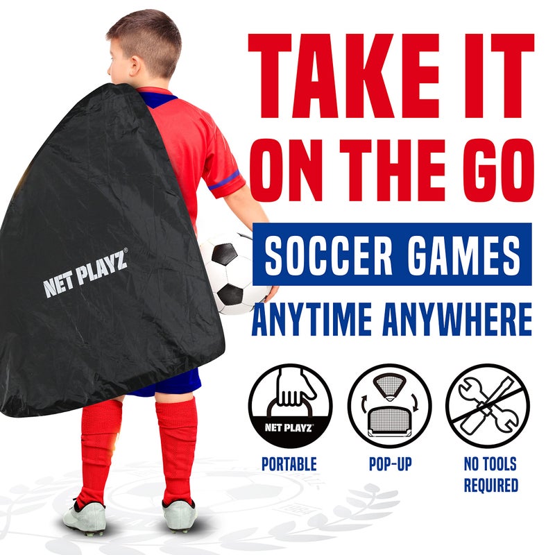 NET PLAYZ 4ftx3ft Easy Fold-Up Portable Training Soccer Goal, 36"D x 48"W x 36"H, Set of 2 - Image 2