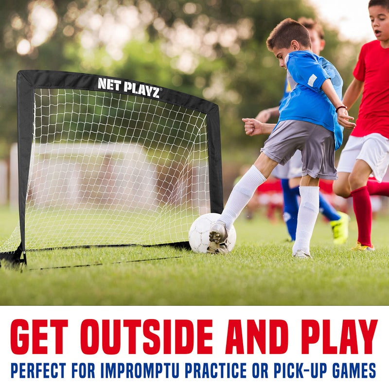 NET PLAYZ 4ftx3ft Easy Fold-Up Portable Training Soccer Goal, 36"D x 48"W x 36"H, Set of 2 - Image 3