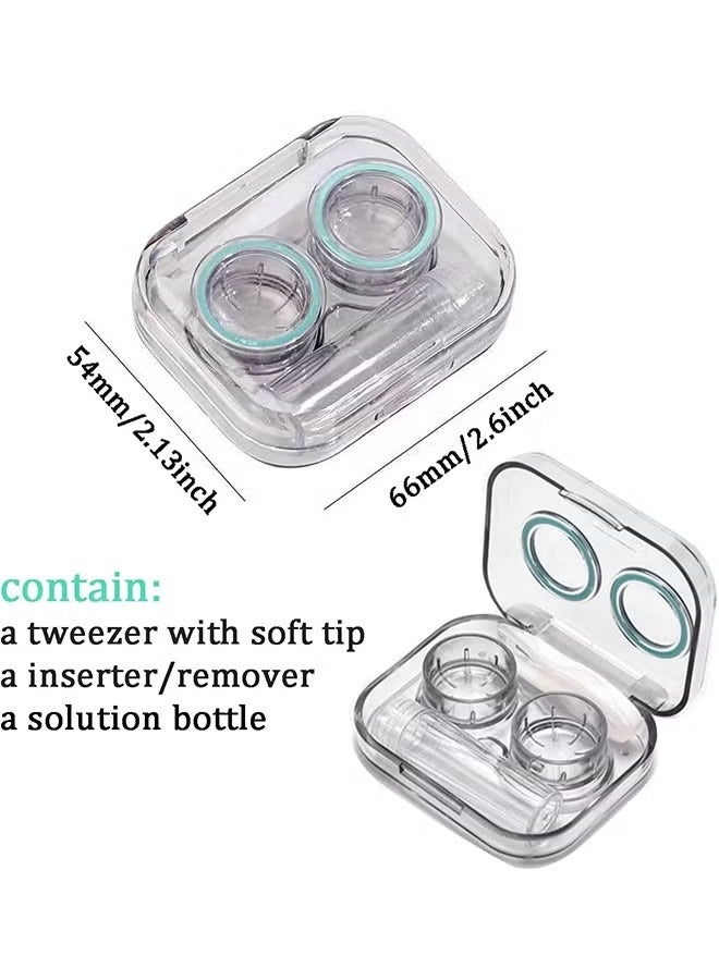 4 Pack Flip Top Clear Contact Lens Case Travel Kit, Cute Contact Case Holder with Tweezers Remover Tool, Contact Lens Soak Storage Kit for Travel & Home - Image 5