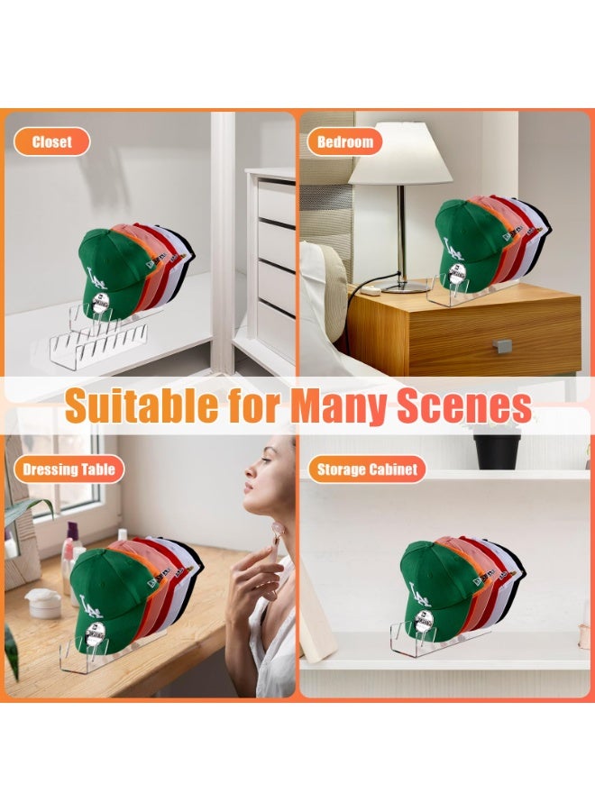 HOMESTAR 2-Pack Acrylic Baseball Cap Display Stand -Cap Hook - Hat Rack Organizer Holds 14 Caps Total, Space Saving Modern Decor For Free-Standing Display Rack for Closet, Bedroom, Dresser , Clear (29*7.6cm) - Image 5