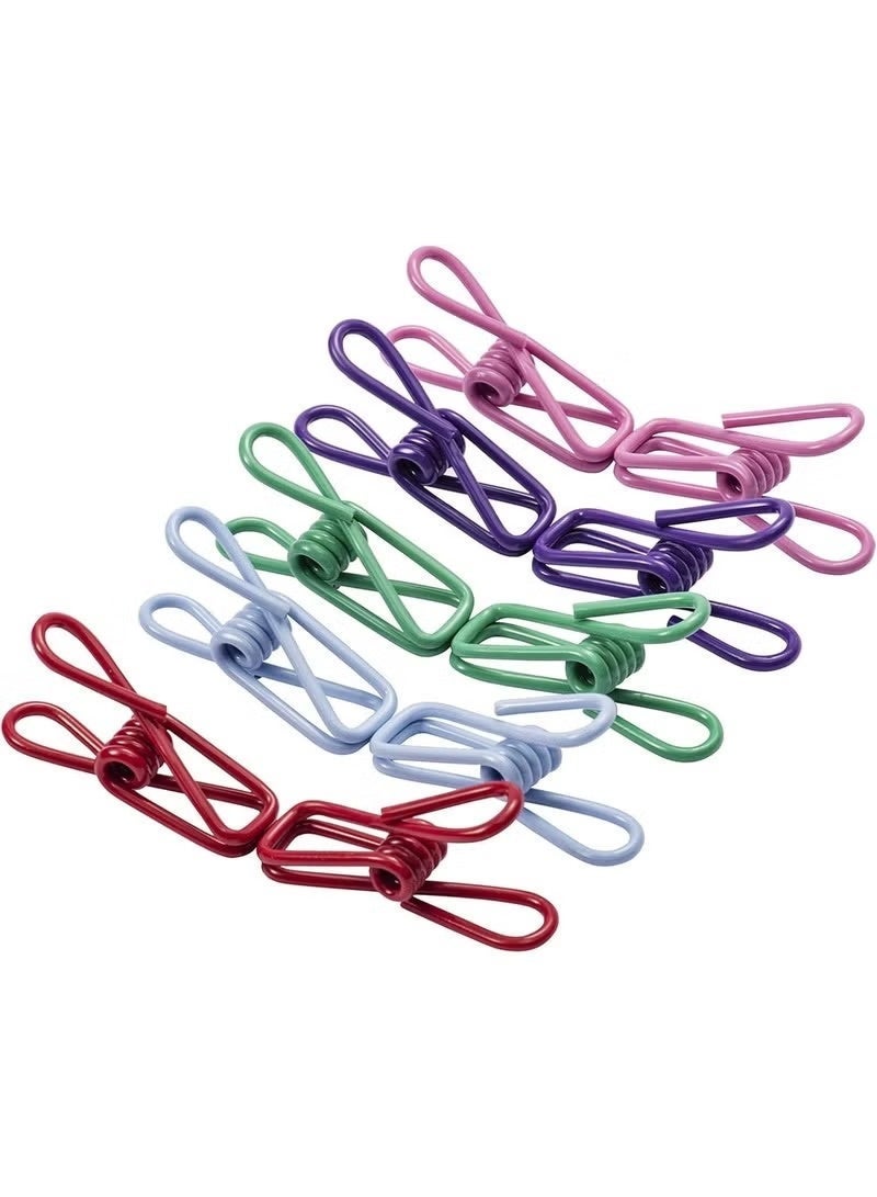 Small, multi-colored metal clips — strong and durable for organizing papers, files, and everyday use at home and the office; suitable for all tasks and in cheerful colors - 48 pieces - Image 4