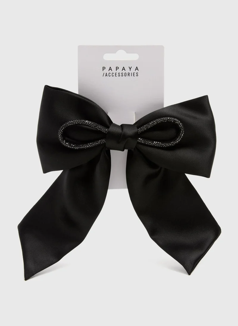 Matalan Black Large Satin Bow