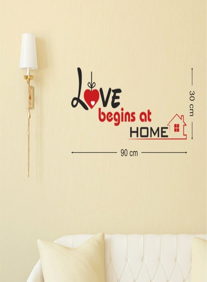 Wallstick ' Love Begins at Home ' Wall Sticker (Vinyl, 30 cm x 90 cm, Multicolor) 72-05 - Image 2
