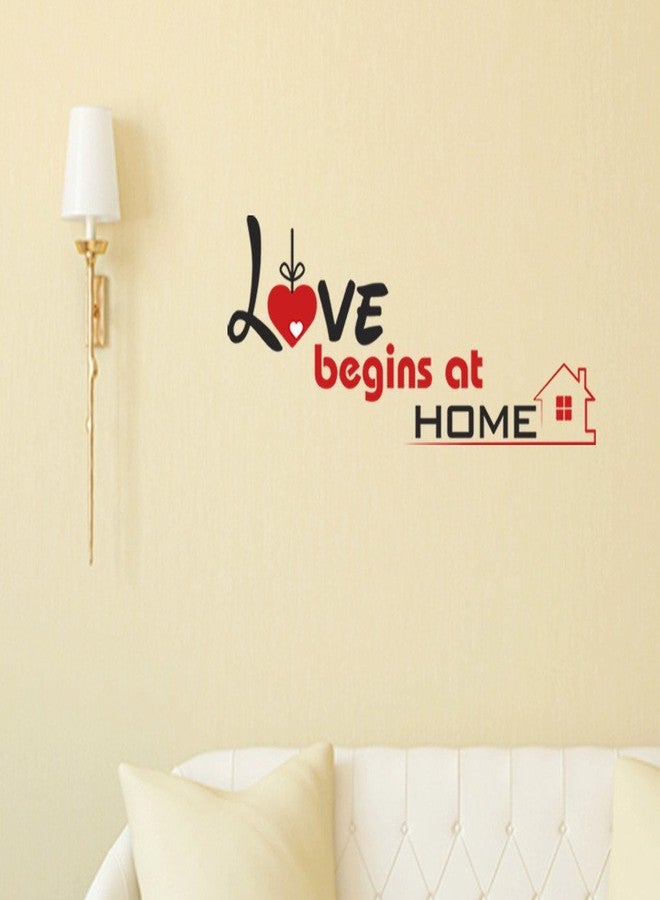 Wallstick ' Love Begins at Home ' Wall Sticker (Vinyl, 30 cm x 90 cm, Multicolor) 72-05 - Image 1