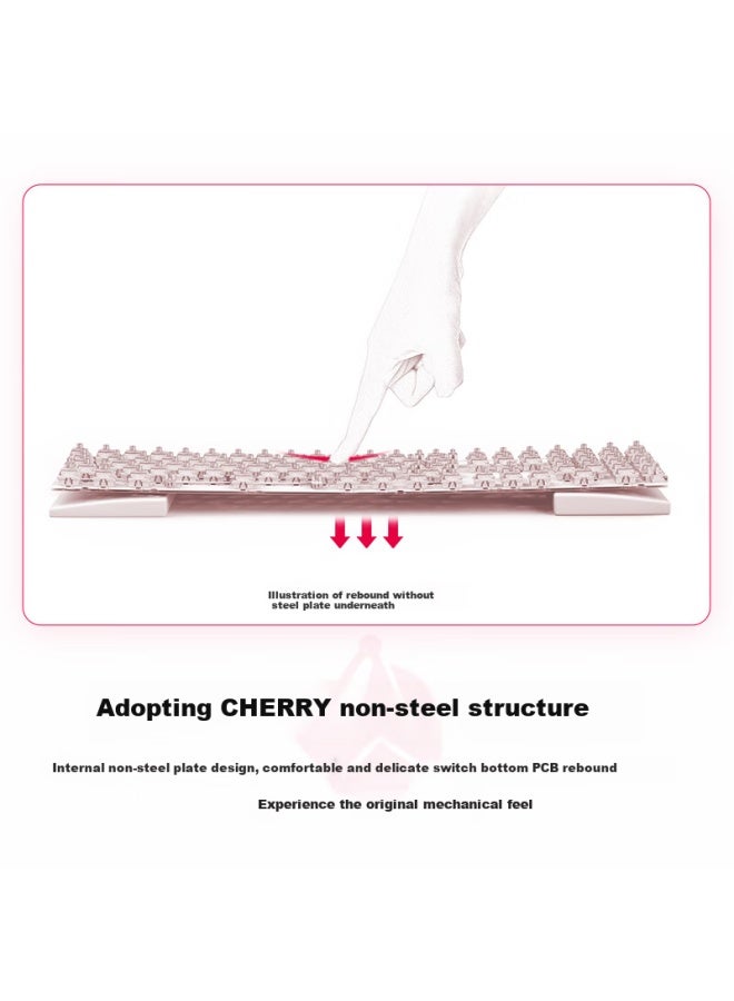 Cherry Mx3.0s Mechanical Keyboard Gaming Keyboard Esports Keyboard Office Computer Keyboard Rgb Backlit Keyboard Alloy Shell Steel-free White Blue Switch - Image 2