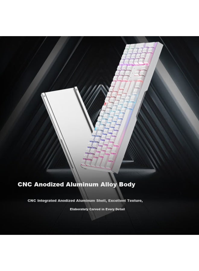 Cherry Mx3.0s Mechanical Keyboard Gaming Keyboard Esports Keyboard Office Computer Keyboard Rgb Backlit Keyboard Alloy Shell Steel-free White Blue Switch - Image 1