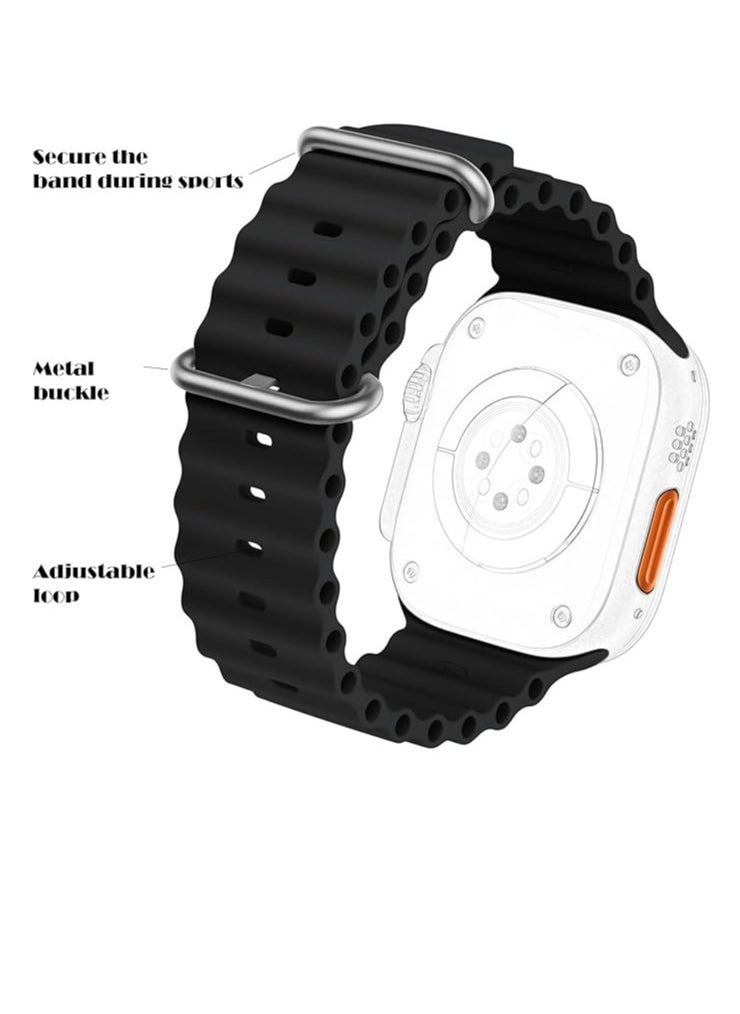 Generic Watch Ultra 49mm 45mm 44mm 42mm Waterproof Soft Silicone Sport Wristbands Replacement Strap iWatch Ultra SE 8 7 6 5 4 3 2 1  - Image 2