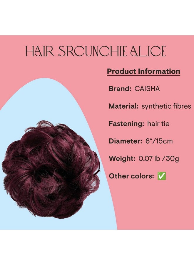 كايشا قطعة شعر فوضوية كبيرة الحجم ومموجة من الألياف الصناعية المقاومة للحرارة باللون الأحمر الخمري G27A - Image 2