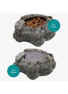 Navaris Navaris Reptile Feeder - for Tortoise Bearded Dragon Snake & Amphibians - Accessories for Reptiles Terrarium Enclosure - Use As Food or Water Bowl Dish or Bath  - Image 4