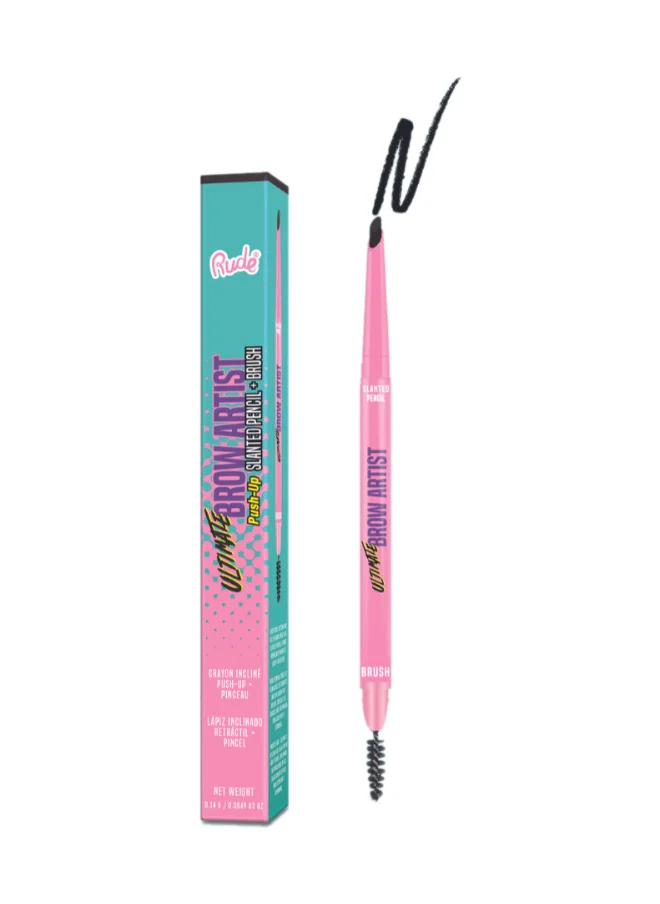 روود Ultimate Brow Artist - Push-Up Slanted Pencil & Brush - Black Brown