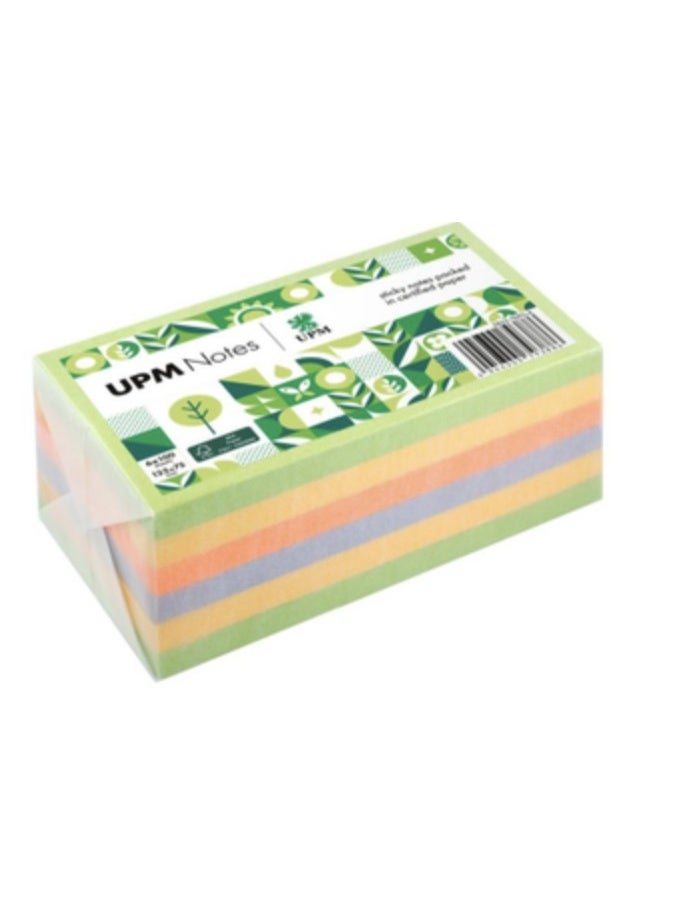 UPM -  STICKY NOTE, 600 sheets, 75x 125mm, Spring color, (Environmentally friendly)