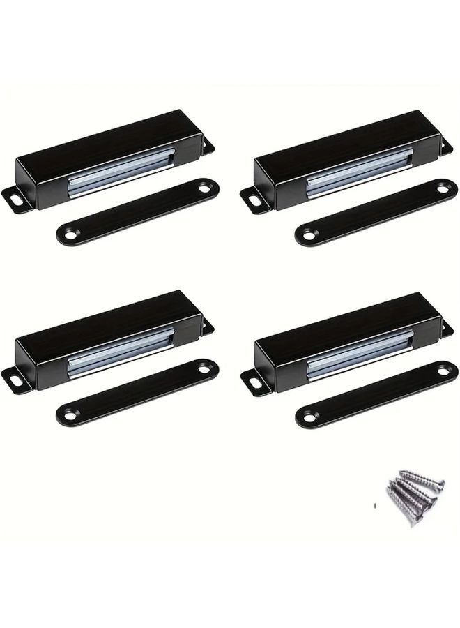 4 Pcs Black Door Magnet Catch 90lb High Magnetic Stainless Steel Heavy Duty Cabinet Latch - Image 1