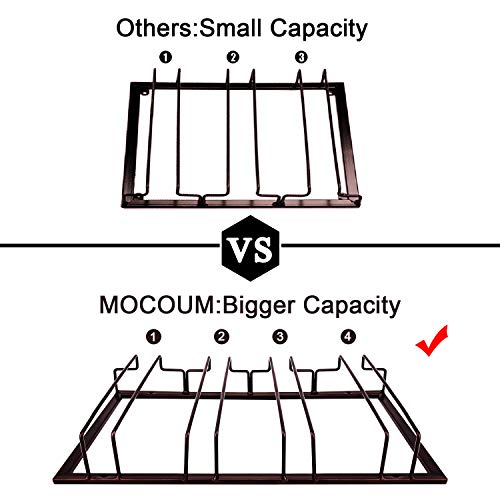 MOCOUM Wine Glasses Rack Under Cabinet Stemware Rack, Wine Glass Hanger Rack Wire Wine Glass Holder Storage Hanger for Cabinet Kitchen Bar (Brown, 4 Rows 1 Pack) - Image 5