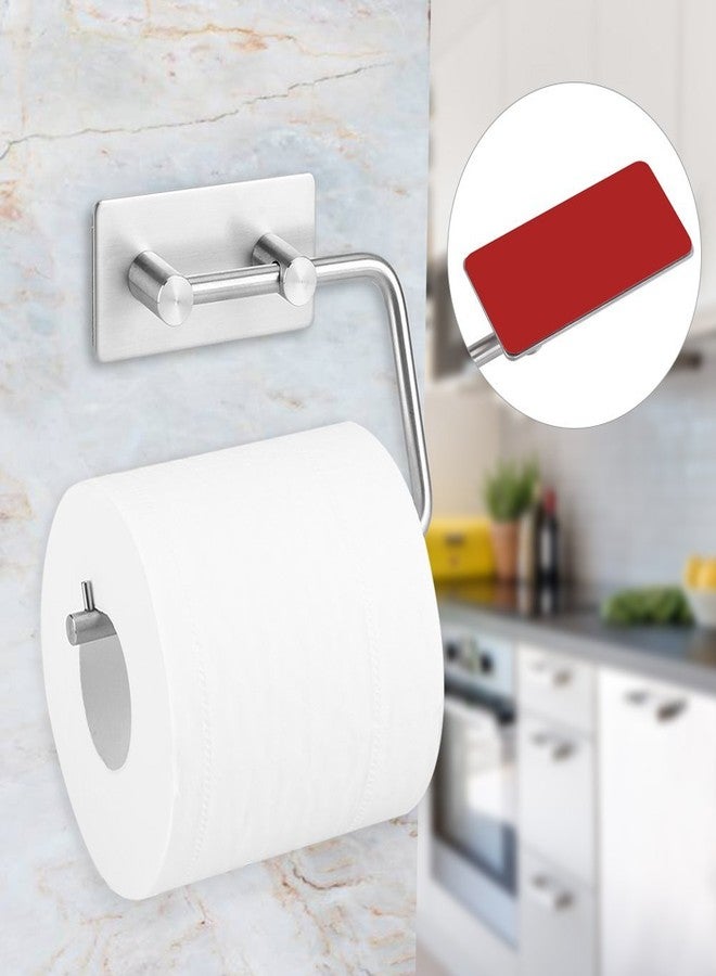 Fdit Self-Adhesive Toilet Paper Holder, Stainless Steel, Wall-Mounted, Silver, 10.5x3x14.5cm - Image 4