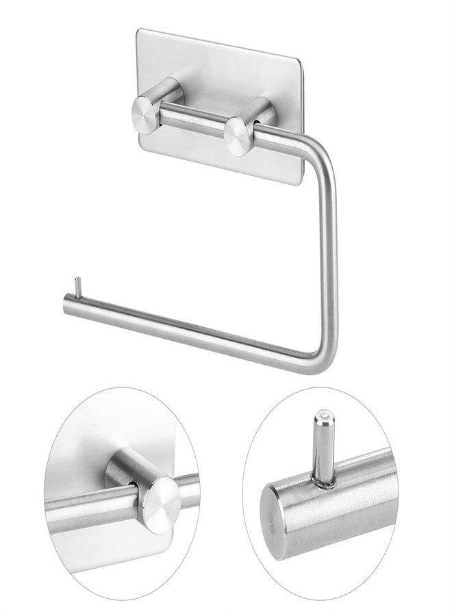 Fdit Self-Adhesive Toilet Paper Holder, Stainless Steel, Wall-Mounted, Silver, 10.5x3x14.5cm - Image 3