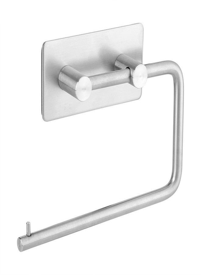 Fdit Self-Adhesive Toilet Paper Holder, Stainless Steel, Wall-Mounted, Silver, 10.5x3x14.5cm - Image 1