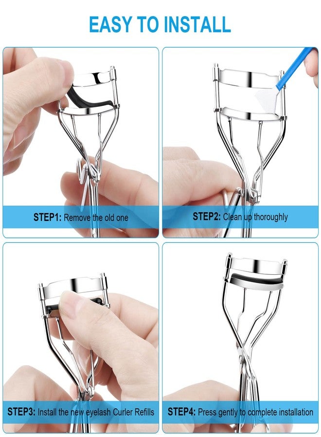 Cakvank 100Pack Eyelash Curler Refills, High Elasticity Silicone Rubber Eye Lash Curler Refills, Suit for Universal Eyelash Curlers, Black - Image 3