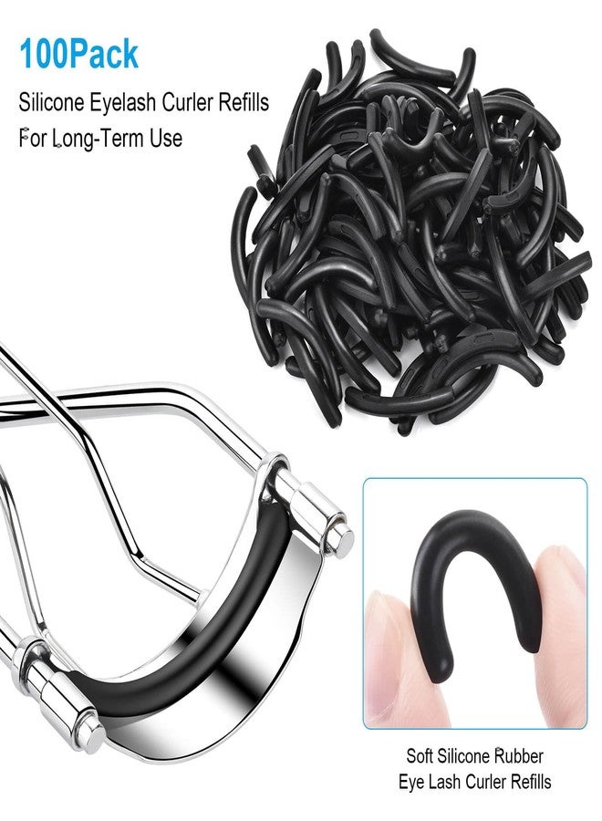 Cakvank 100Pack Eyelash Curler Refills, High Elasticity Silicone Rubber Eye Lash Curler Refills, Suit for Universal Eyelash Curlers, Black - Image 4