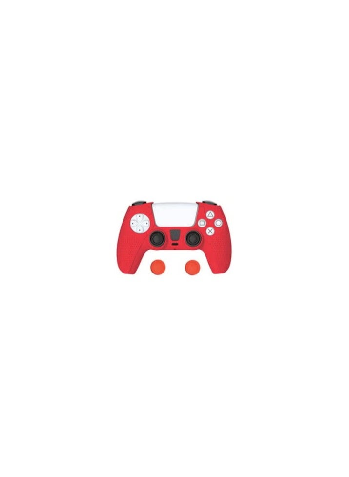 دوبي طقم حماية من السيليكون لوحدة تحكم PS5-أحمر 