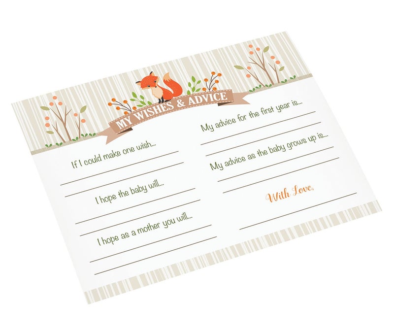 Lillian Rose Woodland Baby Shower Wishes Cards Neutral 55 x 425