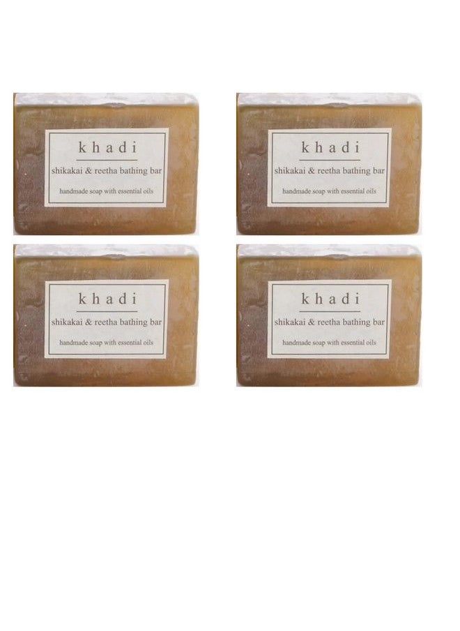 Khadi Herbal - Shikakai Bath Soap 4 * 125Gm L Parvati Gramodyog Herbal Products Made In India - Image 1