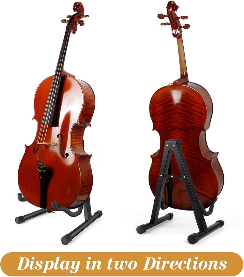 pugdodo Cello Stand Adjustable, Folding Cello Support Stand, A-Frame Folding Cello Holder Compatible for Violin 1/8-4/4 Cellos Guitars Electric Bass Electric Guitar Stand Acoustic, Black (black) - Image 5
