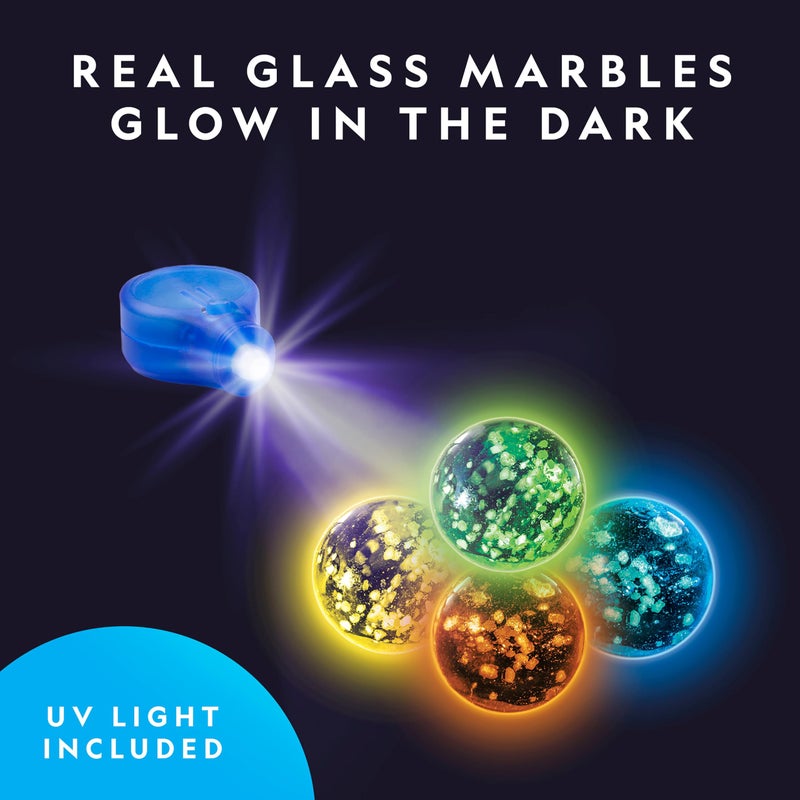 Blue Marble National Geographic Glowing Marble Run â€“ 115 Piece Construction Set with 25 Glow in The Dark Glass Marbles, Storage Bag, Great Creative STEM Toy for Girls and Boys - Image 4