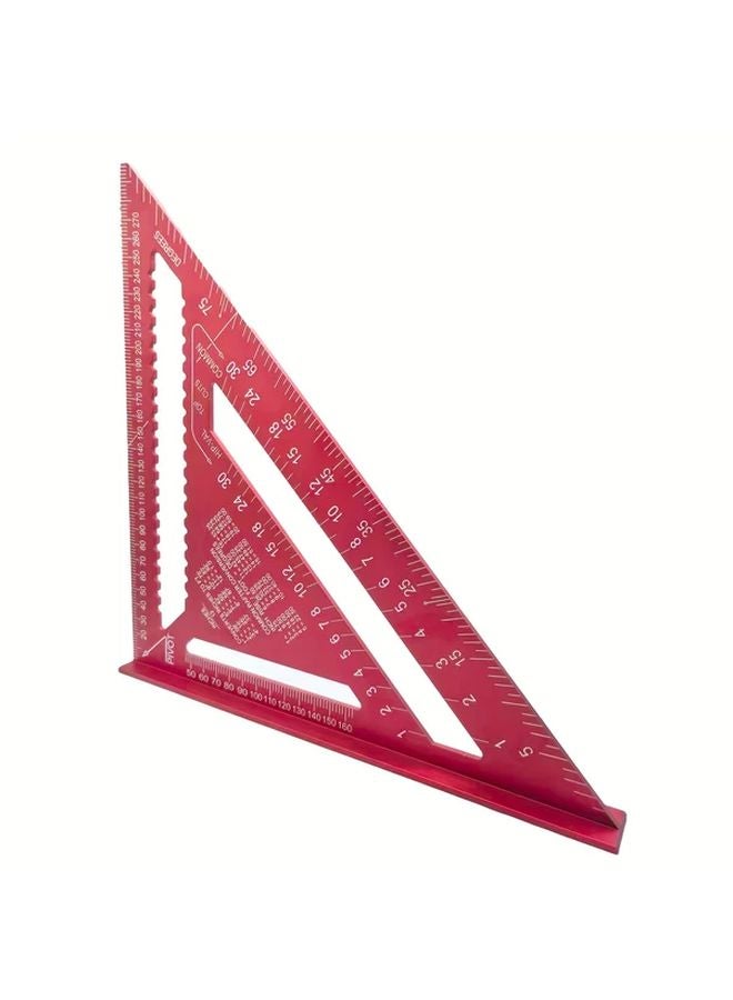 12 Inch Aluminum Triangle Square Angle Protractor Metric Scale Woodworking Tool - Image 1