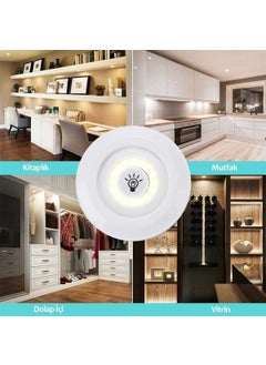 3-way Remote Control Battery Operated Adhesive Wireless LED Spot Lamps
