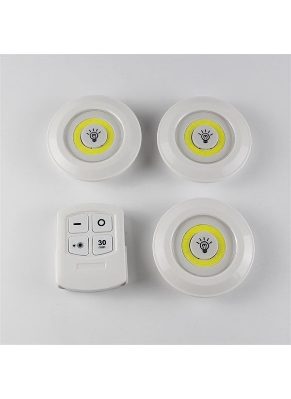 Apak Shop - 3-way Remote Control Battery Operated Adhesive Wireless LED Spot Lamps - Image 1