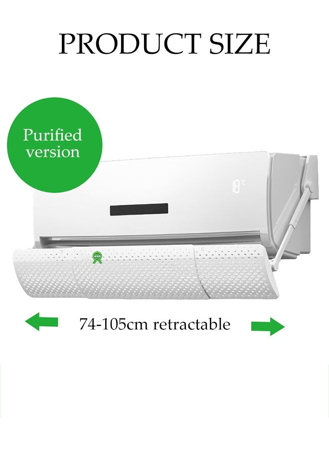 DUNISO Air Conditioner Deflector，Split Ac Air Flow Deflector，Adjustable Aircon Deflector，Easy to Install, Sturdy and Durable，for Home/Office,74-105cm - Image 2