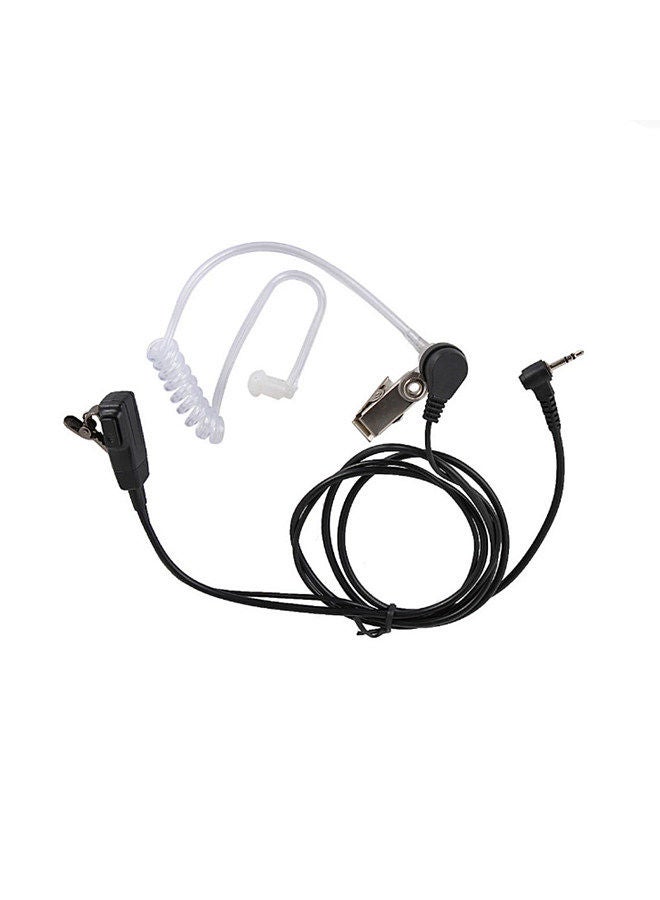 Walkie Talkie 2.5mm Earpiece 1 Pin Covert Acoustic Tube Earpieces Headset with PTT Mic Compatible with Motorola Talkabout MH230R MR350R T200 T260 T600 MT350R Black