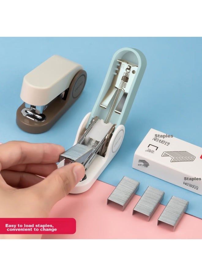 Deli Macaron Color Stapler/binders/binders, Lightweight And Portable For Students And Office Use, Light Blue - Image 2