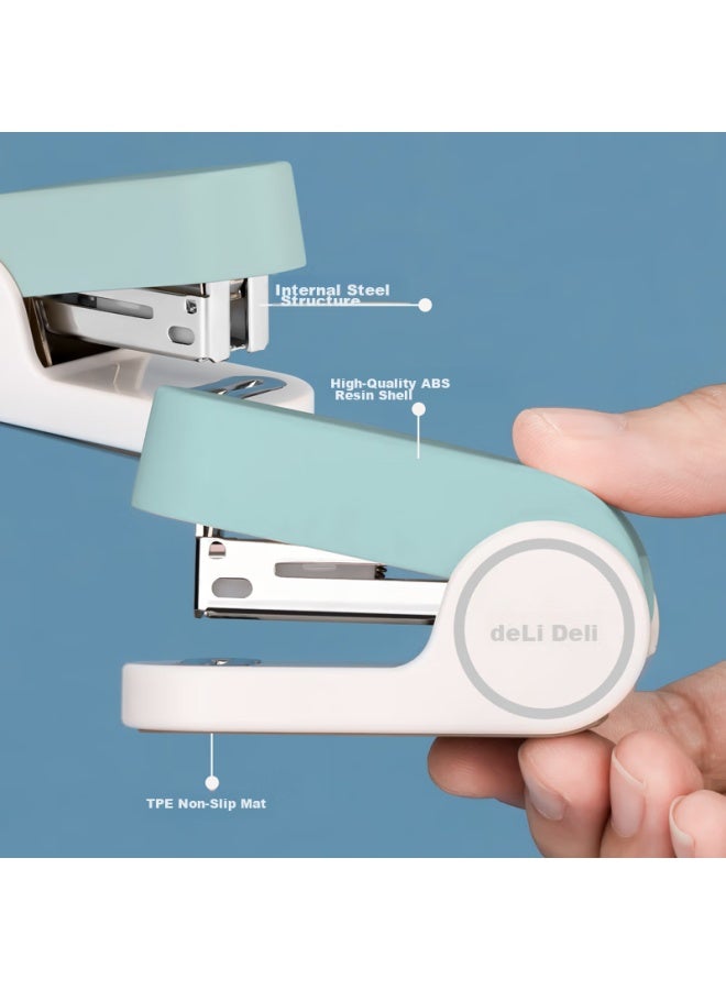 Deli Macaron Color Stapler/binders/binders, Lightweight And Portable For Students And Office Use, Light Blue - Image 5