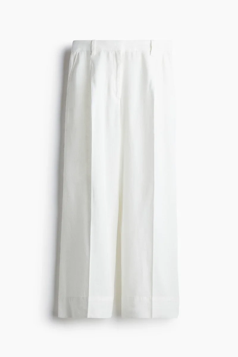 H&M Wide linen-blend trousers