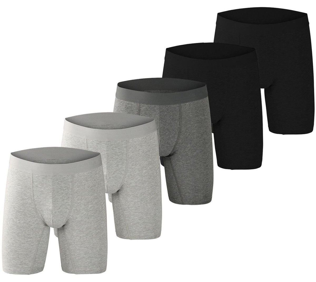 Mid Rise Boxers infino Men's 5-Pack Boxer Briefs - Mid-Rise, Anti-Chafing Stretch ...