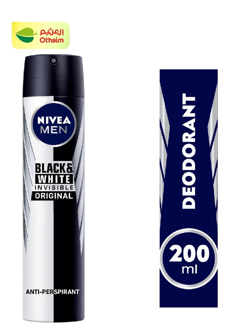 Nivea مزيل العرق نيفيا غير المرئي للرجال الأسود والأبيض، 200 مل