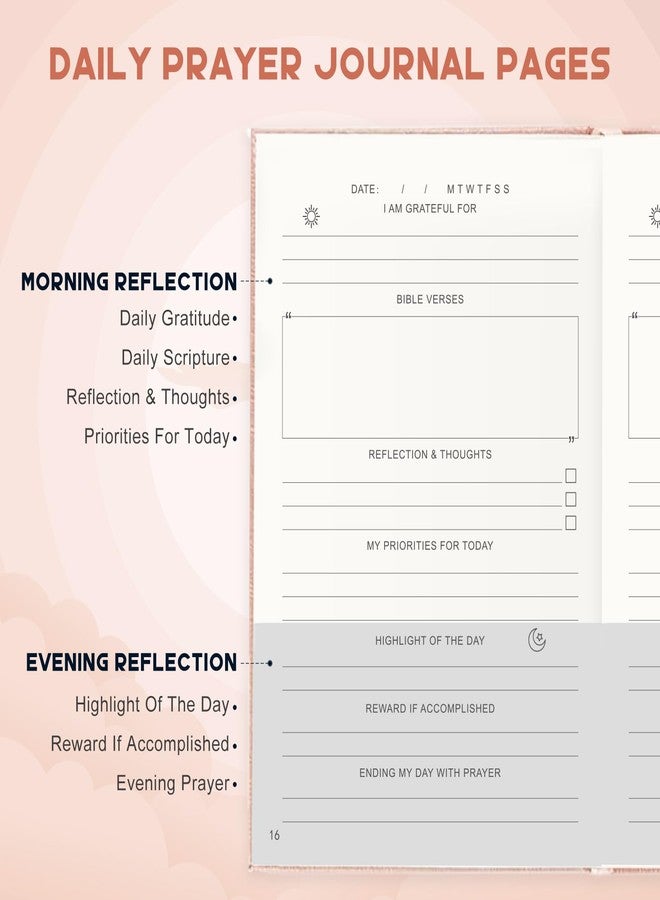 Zorblinx Prayer Journal for Women & Men - 120 Day Daily Devotional with Prompts | Christian Gratitude & Prayer Book for Him or Her, Guided Bible Journal for Spiritual Growth (Pink) - Image 3