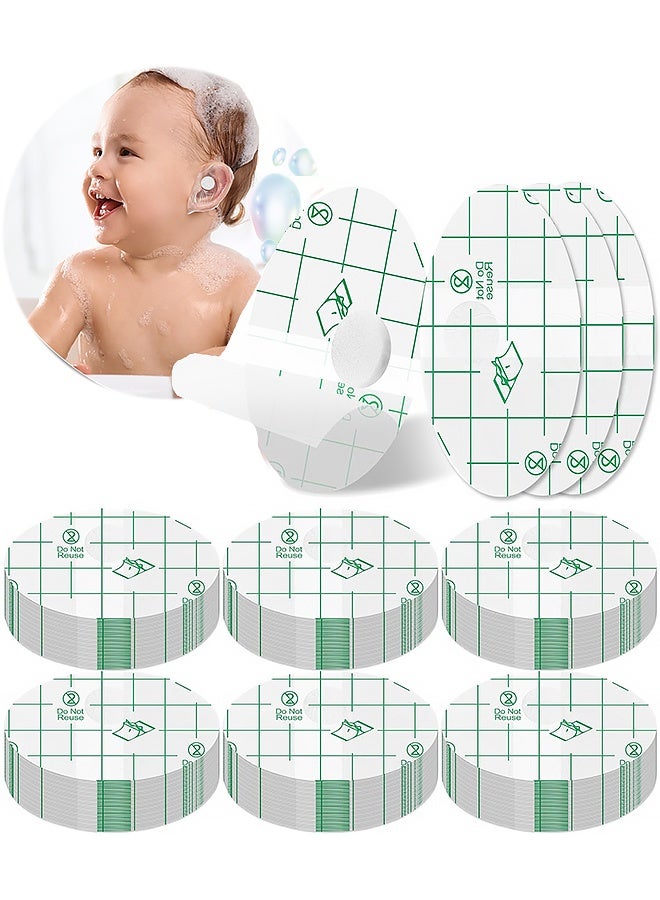 100 Pcs Disposable Baby Ear Covers for Swimming Waterproof Baby Shower Ear Covers for Bath Protector Newborn Stickers Cotton Ball Bath for Kids Swimming Surfing Snorkeling Water Sport - Image 1
