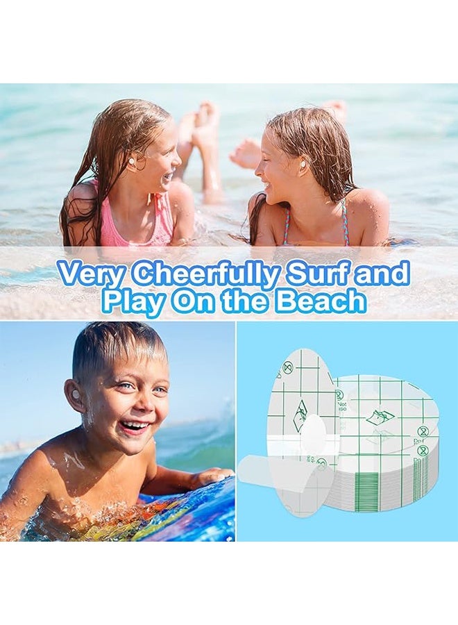 100 Pcs Disposable Baby Ear Covers for Swimming Waterproof Baby Shower Ear Covers for Bath Protector Newborn Stickers Cotton Ball Bath for Kids Swimming Surfing Snorkeling Water Sport - Image 5
