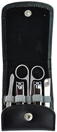 Royce Leather Manicure Kit with Stainless Steel Implements, Black, One Size - Image 2