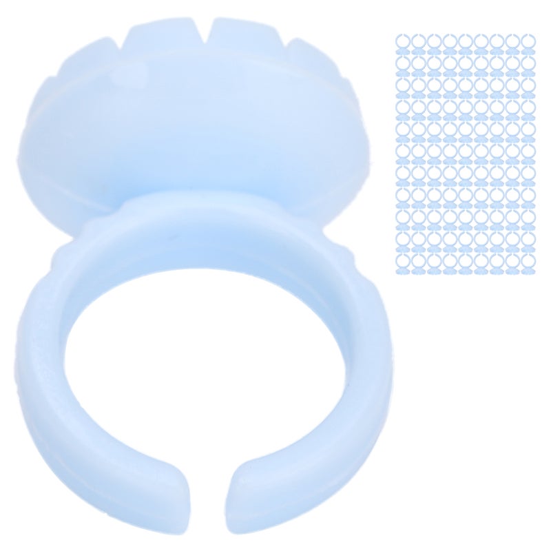 100pcs Disposable Eyelash Glue Ring Cup Eyelash Extension Glue Holder AccessoryBlue - Image 4