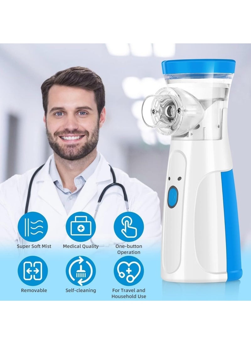 Generic - Portable Handheld Nebulizer Machine, Mini Ultrasonic Vaporizer with Adjustable Mist Output, Efficient Medication Delivery for Adults and Children, Includes Masks and Mouthpieces, Perfect for Home and Travel Use - Image 1
