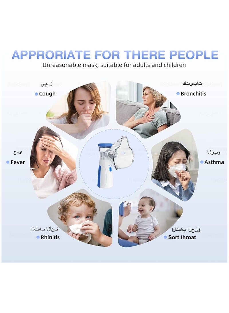 Generic - Portable Handheld Nebulizer Machine, Mini Ultrasonic Vaporizer with Adjustable Mist Output, Efficient Medication Delivery for Adults and Children, Includes Masks and Mouthpieces, Perfect for Home and Travel Use - Image 1