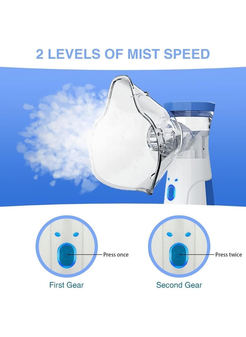 Generic - Portable Handheld Nebulizer Machine, Mini Ultrasonic Vaporizer with Adjustable Mist Output, Efficient Medication Delivery for Adults and Children, Includes Masks and Mouthpieces, Perfect for Home and Travel Use - Image 1