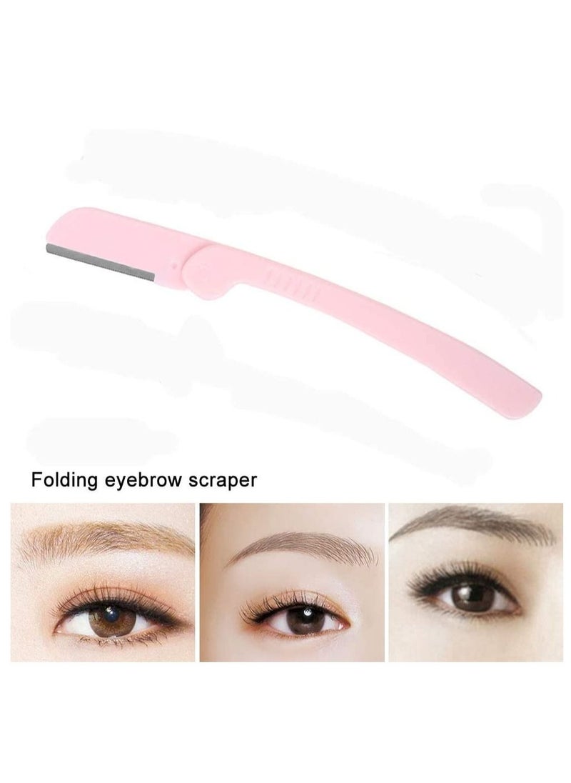 SYOSI Eyebrow Razor Eyebrow Trimmer and Eyebrow Scissors Kit Eyebrow Eyelash Trimmer Scissors Hair Cutting Tools Shaping Knife Makeup Tools Eyebrow Brush and Comb for Women and Men  - Image 2