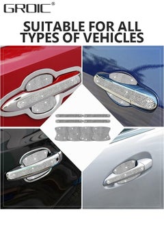 GROIC 8Pcs Rhinestone Bling Car Door Handle Protector Stickers,Universal Car Handle Cover, Bling Car Accessories Crystal Glitter Reflective Door Handle Stickers for Car Laptops Decoration  - Image 4