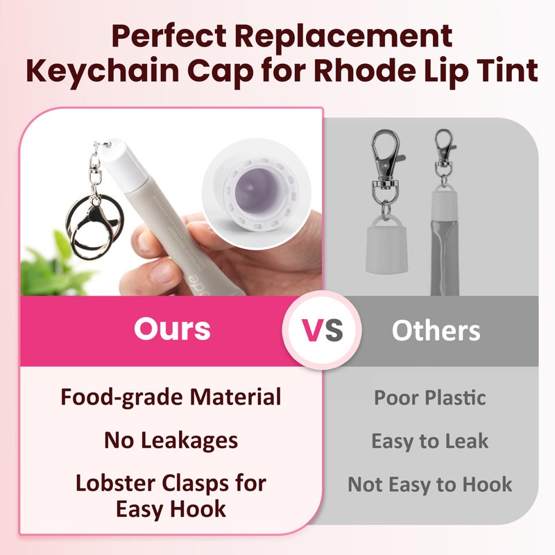 LUVCOSY 4 Packs Keychain Cap/Holder for Rhode Peptide Lip Tint and Lip Treatment (0.3 oz)| Lip Gloss Keychain for Rhode | Portable & Trendy Lip Balm Replacement Cover | Valentine's Day Gift (NOT Lip Balm) - Image 5