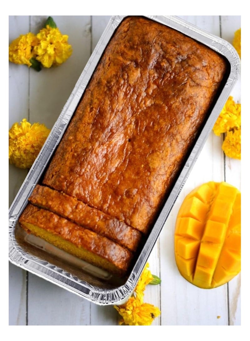 Big Size Aluminum Foil cake Pans Disposable and for making Loaf Pan Baking for Baking Size 21 x 12  x 8 cm  (25 pieces ) - Image 2