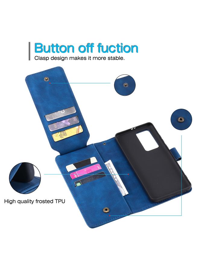 Zaboon Case For Huawei P40 Pro Skin Feel Business Horizontal Flip PU Leather Case with Holder & Multi-Card Slots & Wallet & Lanyard & Photo Frame - Image 3